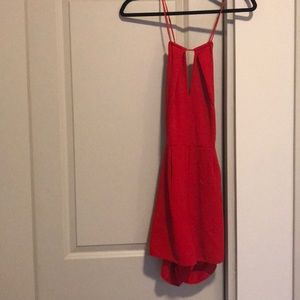red keyhole strappy back romper